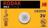 Купить Батарейка Kodak MAX LITHIUM CR2016 3V 1шт.